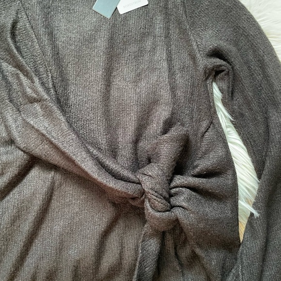 LULU’S Knot Your Average Black Tie Front Sweater - Picture 3 of 4